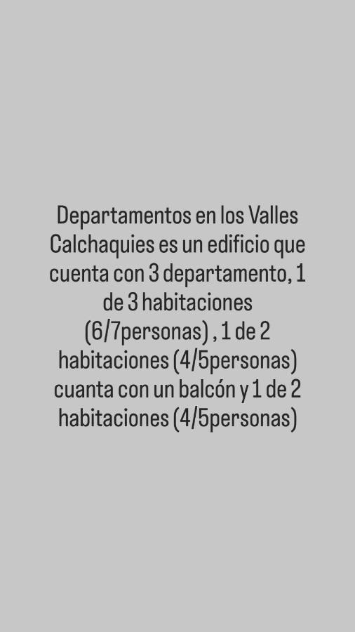 Departamentos En Los Valles Calchaquies Кафаяте Екстериор снимка